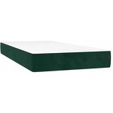 Krevet box spring s madracem LED tamnozeleni 90x200 cm baršun - Tamnozelena 90 x 200 cm Dizajn s gumbima | shoptok.hr