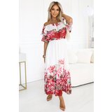 numoco basic 606-1 Long summer dress in a floral red ombre pattern? | Shoptok.si