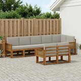  Set vanjskih sofa 8 kom. Prirodna i svjetlosiva Poliester | shoptok.hr