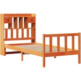 vidaXL Knjižna postelja brez vzmetnice vošč. rjava 100x200 cm borovina | Shoptok.si