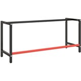 Okvir za radni stol mat crni i mat crveni 180x57x79 cm metalni | shoptok.hr
