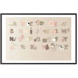  Plakat - Beige Alphabet 90x60 Crni okvir s margom | shoptok.hr