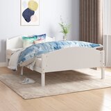 vidaXL posteljni okvir bel iz trdne borovine 120x200 cm Cene
