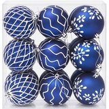  Set božićnih kuglica XL 18 kom. Plava i bijela 8 cm Polistiren | shoptok.hr