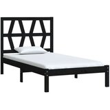  Okvir za krevet od borovine crni 75 x 190 cm 2FT6 jednokrevetni | shoptok.hr
