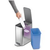 simplehuman Jeklen koš za smeti s pedalom v mat srebrni barvi 5 l – | Shoptok.si