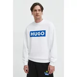 Hugo Blue Bombažen pulover moška, bela barva