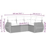 vidaXL 4-dijelni set vrtnih sofa od poliratana s jastucima smeđi | shoptok.hr