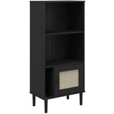  The living store knjižna omara senja videz ratana črna 60x35x130 cm borovina - knjižna omara, (21503019) | Shoptok.si