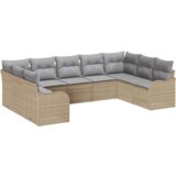  9-dijelni vrtni kauč set s jastučićima bež poli ratan | shoptok.hr