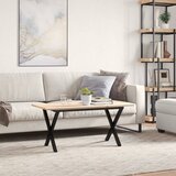  Stolić za kavu X-oblika 100x50x45cm borovina i čelik | shoptok.hr