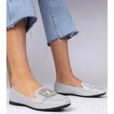 D/CEO marka niezdefiniowana Silver glitter moccasins with rhinestones Sawelia | ePonuda.com