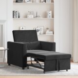vidaXL 3-u-1 Sofa Krevet za Jednu Osobu Pretvoriv u Crni Baršun | shoptok.hr