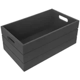 Antracitno siva drvena kutija za pohranu 36x26x15 cm –