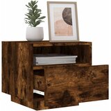  Noćni ormarić s LED svjetlima boja dimljenog hrasta 40x39x37 cm | shoptok.hr