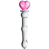 Dildo sa srcem, 20cm, Stakleni