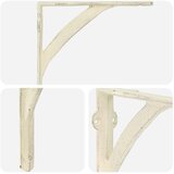  Nosači za zidne police 12 kom. Antič White 10 x 10 x 3 cm Čelik | shoptok.hr