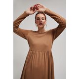 Marisse Dark Beige Dress With Long Sleeves And A Flared Bottom | Shoptok.si