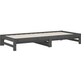  Izvlečna dnevna postelja siva 2x(90x200) cm trdna borovina, (20727138) | Shoptok.si