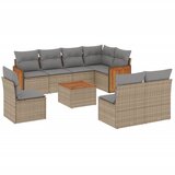 Maison Chic Seti vrtnega pohištva - Vrtna garnitura 9-delna z blazinami bež poli ratan, (21796021) | Shoptok.si