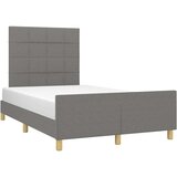  Posteljni okvir z vzglavjem temno siv 120x200 cm blago, (20788180) | Shoptok.si