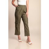 Fenzy Plus Size Lanene Hlače, Olivne | Shoptok.si