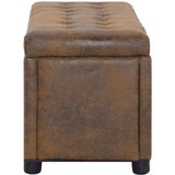 vidaXL Otoman za pohranu od umjetne brušene kože 87,5 cm smeđi | shoptok.hr