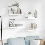  Plutajuće zidne police 4 kom sjajne bijele 50 x 23 x 3,8 cm MDF | shoptok.hr