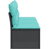  Vrtni kauč s jastukom Crna 165 x 62 x 69 cm Poli ratan | shoptok.hr