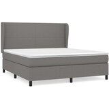  Box spring postelja z vzmetnico temno siva 160x200 cm blago, (20789882) | Shoptok.si