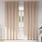 vidaXL Zavjese sa zavjesama 2 pcs Sivo-smeđa 225 x 140 cm Poliester | shoptok.hr