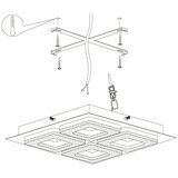 Eglo fradelo 1 zidna/stropna/4, led, 4x4w, 4x400lm, crna/čelik/kristal | shoptok.hr