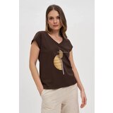Marisse Brown Cotton T-Shirt Cene