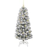 vidaXL Umetno Zložljivo Božično Drevo Zelena in bela 150 cm PVC | Shoptok.si