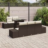  Vrtni Sofa Set 6 Dijelni Smeđa Poli ratan Vanjski Sofa Set | shoptok.hr