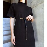 Gemre Black midi dress with a delicate belt Dustina | shoptok.hr