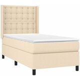  Krevet s oprugama i madracem krem 90 x 200 cm od tkanine | shoptok.hr