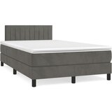vidaXL Krevet box spring s madracem LED tamnosivi 120 x 190 cm baršun Cijene