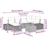  Set za vrtne sofe s jastučićima u bež poli rattan akaciji | shoptok.hr