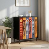 Komoda ESSEN Uzorak suncokreta 66 x 36,5 x 76 cm Crni hrast | shoptok.hr