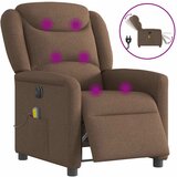 vidaXL Električni masažni naslanjač rjavo blago, (21824547) | Shoptok.si