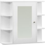 Maison Chic Kopalniška omarica - Kopalniški kabinet z ogledalom bela 66x17x63 cm MDF, (21794839) | Shoptok.si