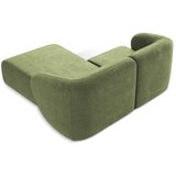 Makamii Zelena kotna sedežna garnitura iz šenilje (desni kot/z ležalnikom) Lani – | Shoptok.si