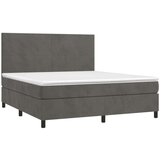 Box spring postelja z vzmetnico temno siva 180x200 cm žamet, (20846835) | Shoptok.si