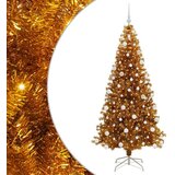 vidaXL Božično drevo med 300 LED z stojalom Zlata 180 cm PET | Shoptok.si