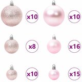  Umjetno božićno drvce 300 LED lampica Topla bijela PVC i metal - 180 cm s LED-ima i ružičastim kuglicama | shoptok.hr