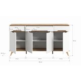 MID.YOU Komoda Stockholm, Barva Hrasta, Bela | Shoptok.si