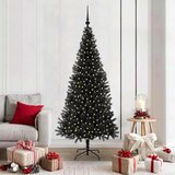 vidaXL Božično drevo med 300 LED z stojalom Črna 180 cm PVC | Shoptok.si