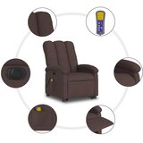  Električni masažni naslonjač na podizanje od tkanine tamnosmeđi | shoptok.hr