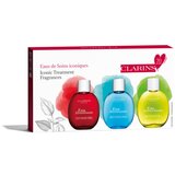 Clarins Aroma Iconic Treatment Fragrances set: negovalna dišeča vodica Eau Dynamisante 30 ml + negovalna dišeča vodica Eau Ressourcante 30 ml + negovalna dišeča vodica Eau Extraordinaire 30 ml unisex | Shoptok.si